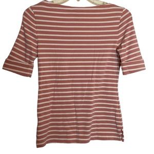 Lauren Ralph Lauren Women Stripe Print Boat Neck 3/4 Sleeve Casual Coastal SZ S